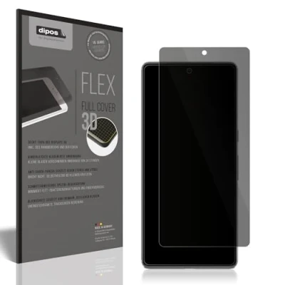 Abbildung von dipos Flex Privacy Blickschutz Schutzfolie matt passend für Google Pixel 7 Pro, 100% Displayabdeckung, Fingerprint Kompatibel, case Friendly, Full Cover, Anti spy Sichtschutz Filter 2way