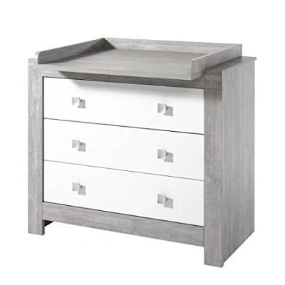Abbildung von Schardt 05 790 22 00 Wickelkommode Nordic mit Wickelaufsatz Dekor driftwood/weiß