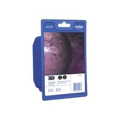 Abbildung von Brother Original LC 1220BK Druckerpatronen Doppelpack schwarz 600 Seiten (LC1220BKBP2DR)
