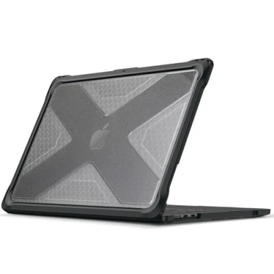 Abbildung von Fintie Hülle Kompatibel mit MacBook Air M3 M2 13,6&quot; (2024 2022) A3113 A2681 Ganzkörper Rugged Hybrid Schutzhülle TPU Stoßstange Case 13.6 Zoll, Transparent(Glitzer)