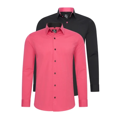Abbildung von Rusty Neal 2 PACK Hemd, Herren, Größe: 4XL, Pink/schwarz