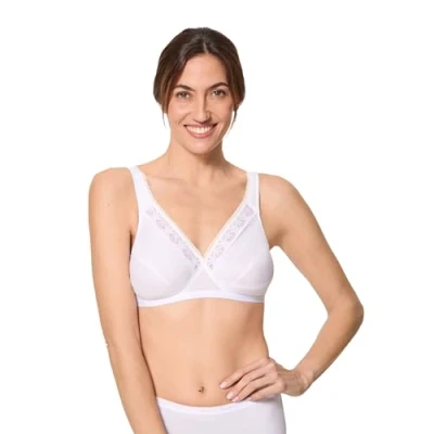 Abbildung von Playtex Damen 2 BHS ohne Bügel BH, weiß, 95B (2er Pack)