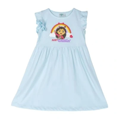 Abbildung von CERDÁ LIFE&#039;S LITTLE MOMENTS Gabby&#039;s Dollhouse Kinderkleid Blau Größe 5 Jahre Mädchenkleid Hergestellt aus 100% Baumwolle 145 g/qm Print Original Produkt entworfen in Spanien