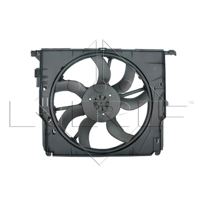 Abbildung von NRF 47727 Lüfter 485 12 600 mit Kühlerlüfterrahmen (Zarge), bürstenloser Motor BMW: 5 Touring, 7, GT