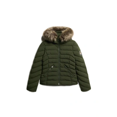 Abbildung von Superdry FUJI Hooded Padded Winterjacke, Damen, Größe: 42, Surplus goods olive green
