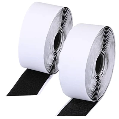 Abbildung von mumbi Klettband selbstklebend, Klett bestehend aus Haken und Flausch, Klettverschluss extra stark, 38mm x 1 Meter, Schwarz, 38mmx1 Schwarz