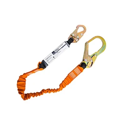 Abbildung von Portwest Single 140kg Fall Arrest Lanyard with Shock Absorber Black/Orange 180cm