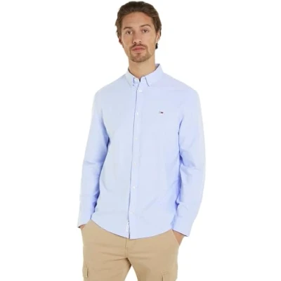 Abbildung von Tommy Jeans Entry REG Oxford Hemd, Herren, Größe: 44, Moderate blue