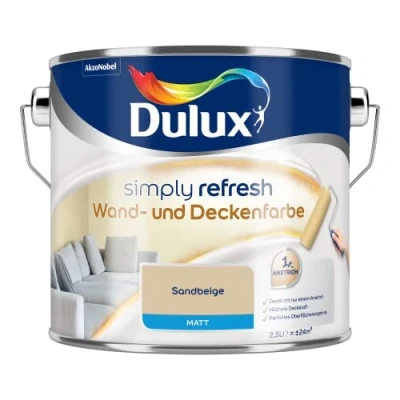 Abbildung von Dulux Simply Refresh Wand und Deckenfarbe Sandbeige 2,5l