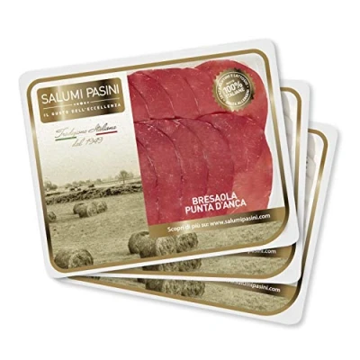 Abbildung von Bresaola Punta d&#039;Anca Salumi Pasini® 3 Tuben vorgeschnitten je 70 gr. Gluten und Laktosefrei