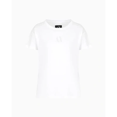 Abbildung von Armani Exchange Damen Icon Project, Shiny Logo T Shirt, weiß, L