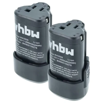 Abbildung von vhbw 2X Akku Ersatz für Worx WA3503, WA3509 Werkzeug (2000 mAh, Li Ion, 12 V)