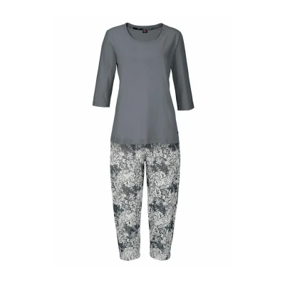 Abbildung von Buffalo Capri SET Pyjama, Damen, Größe: 36/38, anthrazit gemustert