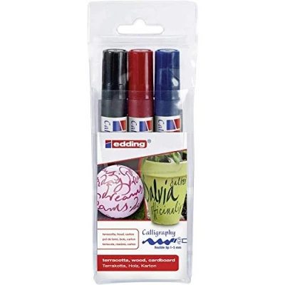 Abbildung von edding 1455 ass. kalligrafie marker flexibel 3ST 1 5 mm / 4 3