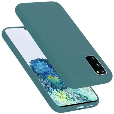 Abbildung von Cadorabo Hülle kompatibel mit Samsung Galaxy S20 Silikon Handyhülle für Case aus flüssigem kratzfeste und stoßfeste dünne TPU Schutzhülle LIQUID GRÜN