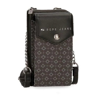 Abbildung von Pepe Jeans Bethany Kleine Umhängetasche Schwarz 11x20x4 cm Kunstleder, Schwarz, Talla única,
