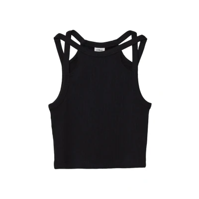 Abbildung von s.Oliver VERKÜRZTES TANK AUS MIT Cutouts Top für Kinder, Größe: 158/164, Schwarz