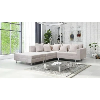 Abbildung von Küchen Preisbombe Sofa Wohnlandschaft Couch Ecksofa Eckcouch Cordstoff beige Minsk L, + Hocker