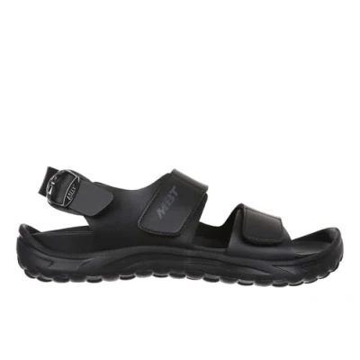Abbildung von MBT NAGANO Sandalen für Herren aus Leder mit Schnallenverschluss. Leichtes und bequemes Schuhwerk Sommer. Physiologisches Komfort Stabilität. Erholungssandalen zum Anziehen. Farbe Schwarz