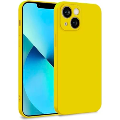 Abbildung von MyGadget Hülle für iPhone 13 Mini Zweilagige Handyhülle mit Kameraschutz Cover Innenfutter &amp; Silikon außen Gelb