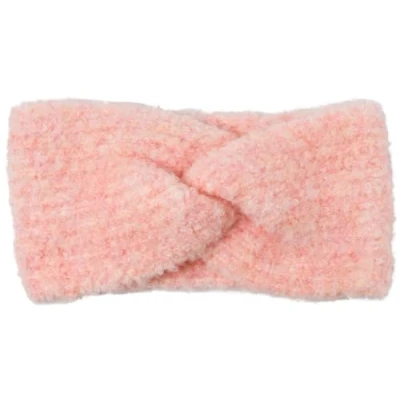 Abbildung von styleBREAKER Damen Strick Stirnband mit Rippstrickmuster und Twist Knoten, warmes Winter Haarband Boucle Optik, Headband 04026063, Farbe:Rosa