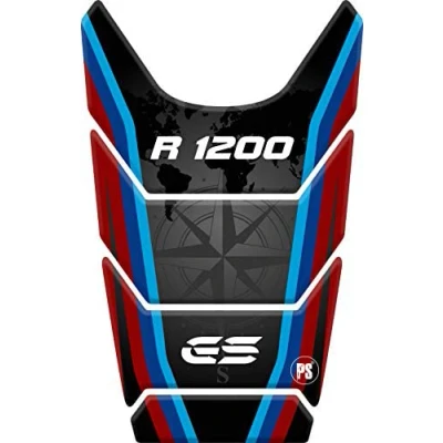 Abbildung von Paraserbatoio.it Tankpad aus Kunstharz, 3D Effekt, für Motorrad, kompatibel mit BMW R1200 GS 2008 2012, R 1200 (schwarz rot blau)