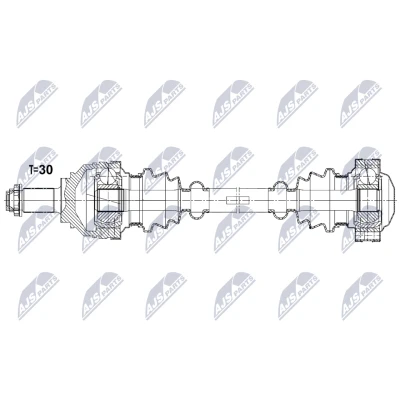 Abbildung von NTY NPW BM 210 Antriebswelle Hinterachse links, rechts 643mm Schaltgetriebe BMW: X5 (E53) 4.8 is, 4.4 i, 3.0 d, 4.6 i 2000 2006