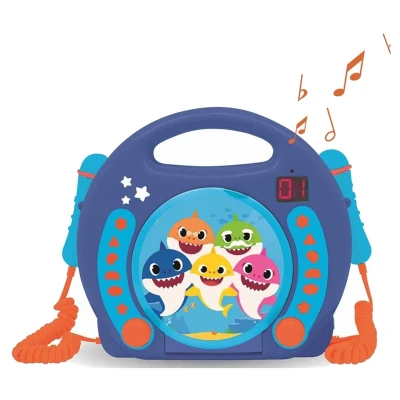 Abbildung von Lexibook Tragbarer CD Player mit 2 Mikrofonen Baby Hai
