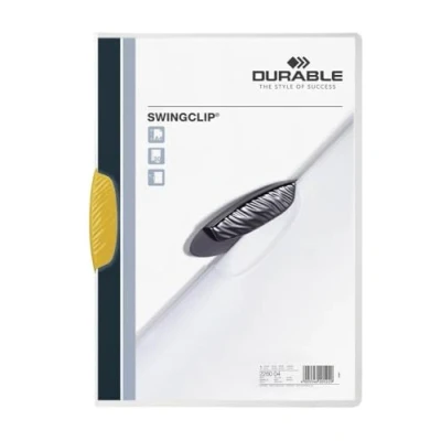 Abbildung von Durable Klemm Mappe Swingclip aus PP, bis zu 30 Blatt A4, gelb, 25er Packung, 226004