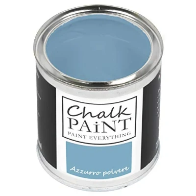 Abbildung von Chalk Paint Everything® Azzurro Polvere Kreidefarbe Wasserbasis für Alle Oberflächen einfach zu verarbeiten ohne schlechten Geruch Extra Matt (250 ml)