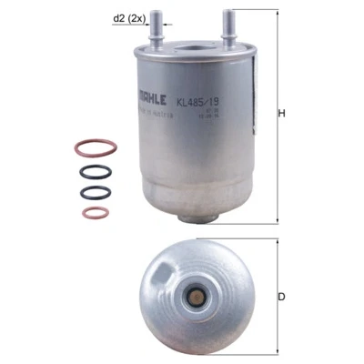Abbildung von MAHLE ORIGINAL KL 485/19D Kraftstofffilter Leitungsfilter 10 10,0 RENAULT: SCENIC 3, MEGANE 3 Grandtour, GRAND