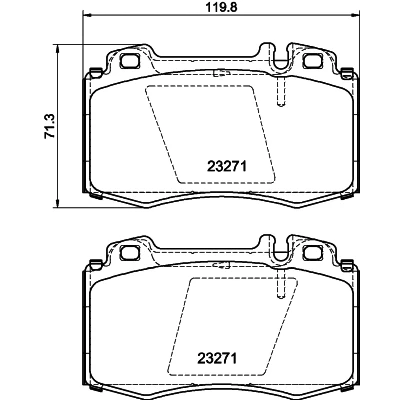 Abbildung von HELLA 8DB 355 008 691 Bremsbelagsatz für Verschleißwarnanzeiger vorbereitet MERCEDES BENZ: ML Klasse, S Klasse Coupe, Limousine