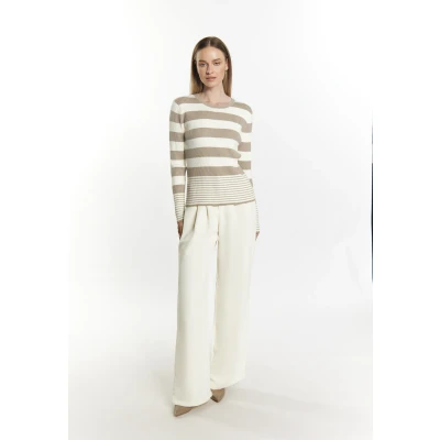 Abbildung von Dreimaster Strickpullover, Damen, Größe: XS/S, Grau beige wollweiss