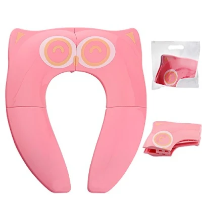 Abbildung von Gimars [Upgraded Version] Faltbarer Toilettensitz Kinder Toilettentrainer, Reise WC Sitz Toilette Töpfchen für unterwegs (Pink)