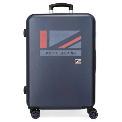 Abbildung von Pepe Jeans Aidan Koffer, mittelgroß, Blau, 46 x 65 23 cm, Hartplastik, seitlicher Kombinationsverschluss, 56, 3,22 kg, 4 Räder