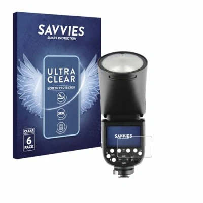 Abbildung von Savvies 6 Stück Schutzfolie für Godox V1 Displayschutz Folie Ultra Transparent