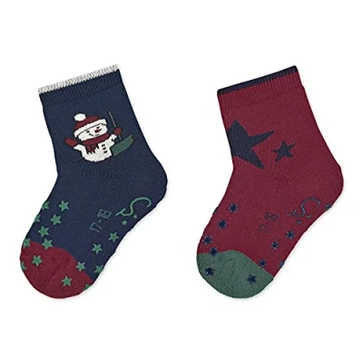Abbildung von Sterntaler Baby Jungen ABS Söckchen DP Weihnachten Hausschuh Socken, Marine, 18