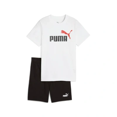 Abbildung von Puma LOGO TEE AND Shorts Unisex SET kurze Sporthose für Kinder, Größe: 128, White