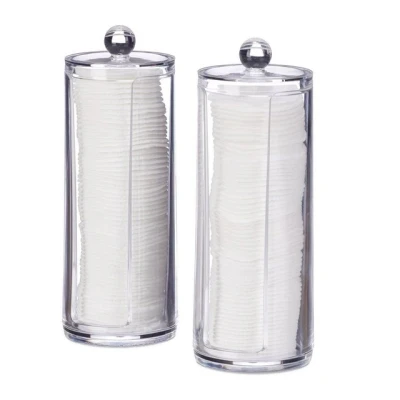 Abbildung von relaxdays Wattepadspender Wattepads Aufbewahrung 2er Set, Transparent