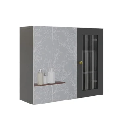 Abbildung von Vicco Badspiegelschrank Malte, Grau, 60 x 50 cm mit Spiegel