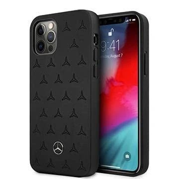 Abbildung von CG MOBILE iPhone 12 Pro Max schwarzes Leder mit Sternen Mercedes Benz