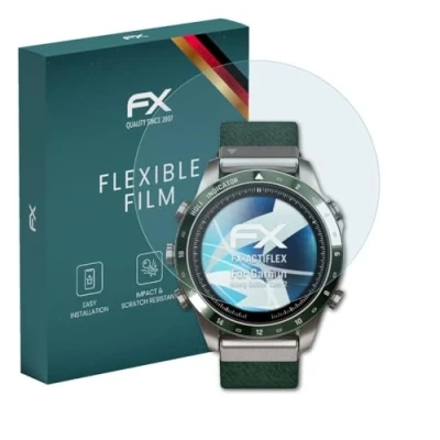 Abbildung von atFoliX Schutzfolie kompatibel mit Garmin Marq Golfer Gen 2 Folie, ultraklare und flexible FX Displayschutzfolie (3X)