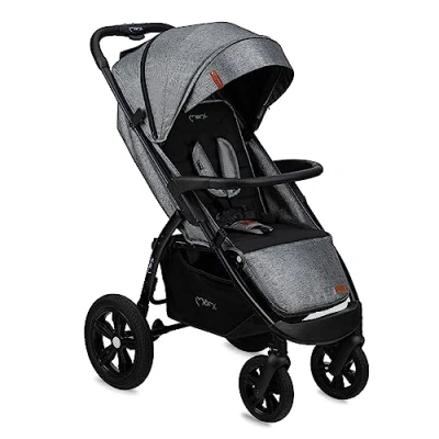 Abbildung von MoMi MIYA, Kinder Buggy Kinderwagen ab dem 6. Monat (bis 22 kg), regulierbarer 5 Punkt Sicherheitsgurt, Einkaufskorb, Fußsack, Getränkehalterung, Regenschutz und Insektenschutz