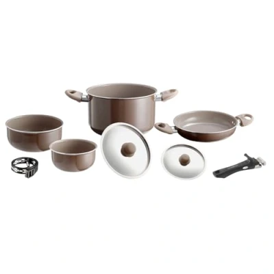 Abbildung von Brunner Alu Kochtopfset Kochgeschirr Campingtöpfe Topfset CHOCOLATE 7+1