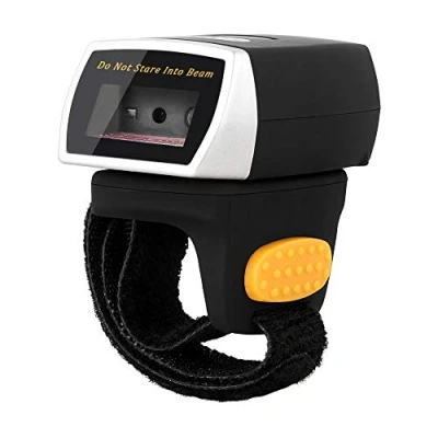 Abbildung von NETUM Bluetooth 2D QR Mini Barcode Scanner für tragbaren Ring Wireless kabelloser Handscanner präzises und schnelles Lesen Mobile Zahlung Computer Bildschirm Android/IOS/IPAD/MAC NT R2