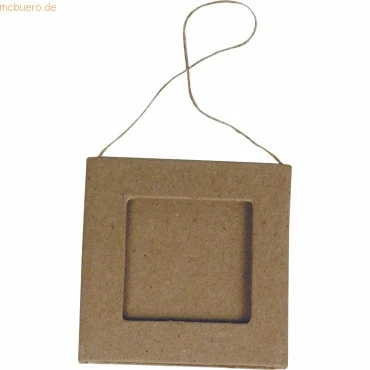 Abbildung von Decopatch CD691O Rahmen zum Aufhängen (aus Pappmaché Verzieren und Personalisieren, quadratisch, 8 x 8cm, geeignet für Ihre Bilder 5,5 cm) 1 Stück kartonbraun