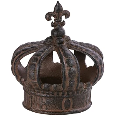 Abbildung von Dehner Dekofigur Krone, nostalgisch, ca. 15 x 17 cm, Gusseisen, edelrostfarben