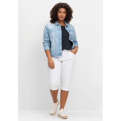 Abbildung von Sheego Capri Jeans Shorts, Damen, Größe: 44, White denim