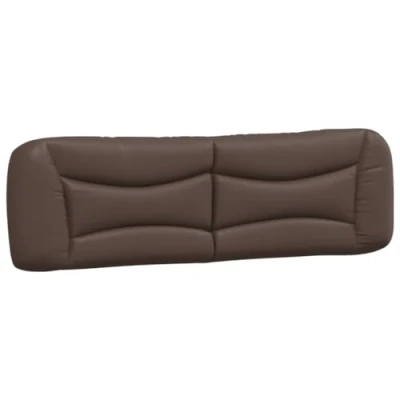 Abbildung von vidaXL Kopfteil Kissen, Kopfteilkissen für Schlafzimmer, Rückenkissen Bett mit Reißverschluss, Kopfpolster Bettkissen, Braun 180cm Kunstleder