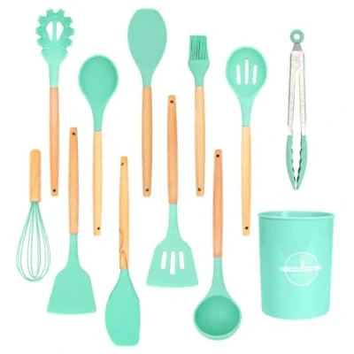Abbildung von Intirilife Kochbesteck Set (Set, 12 tlg., Set), Küchenutensilien Zange Schneebesen Pfannenwender Schöpfkelle